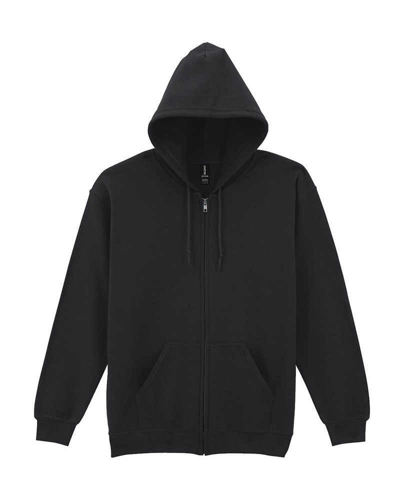 Heavy Blend Adult Full Zip Hooded Sweat - Black
