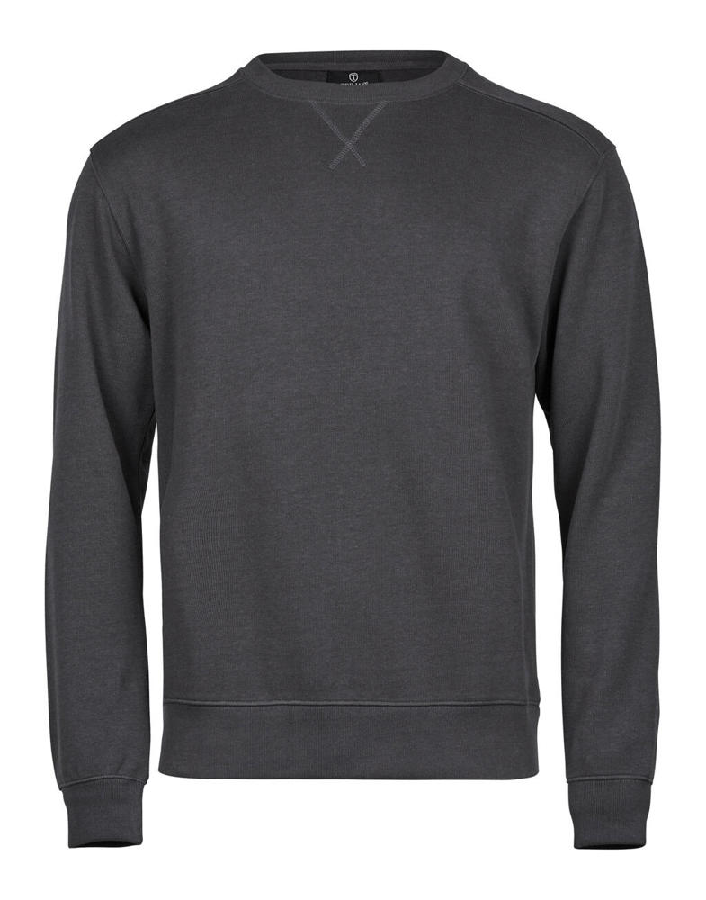 Ribbed Interlock Crew Neck - Dark Grey