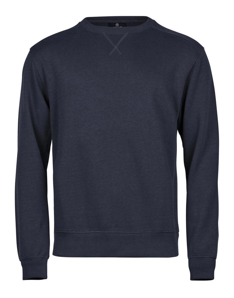 Ribbed Interlock Crew Neck - Navy