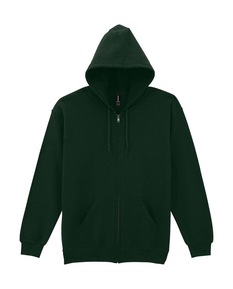 Heavy Blend Adult Full Zip Hooded Sweat - Forest Green