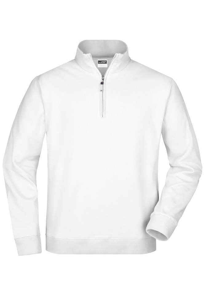 Round-Neck Zip - White (ca. Pantone white)